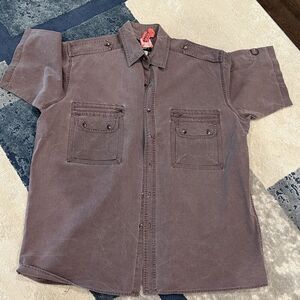 Cabela's Mens Shirt XL Men's Green Cotton Military Hunting Tan Short Sleeve